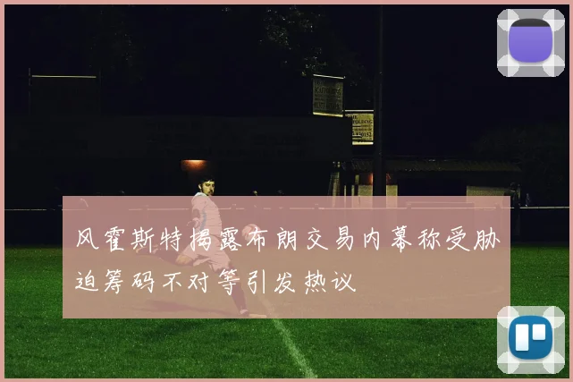 风霍斯特揭露布朗交易内幕称受胁迫筹码不对等引发热议